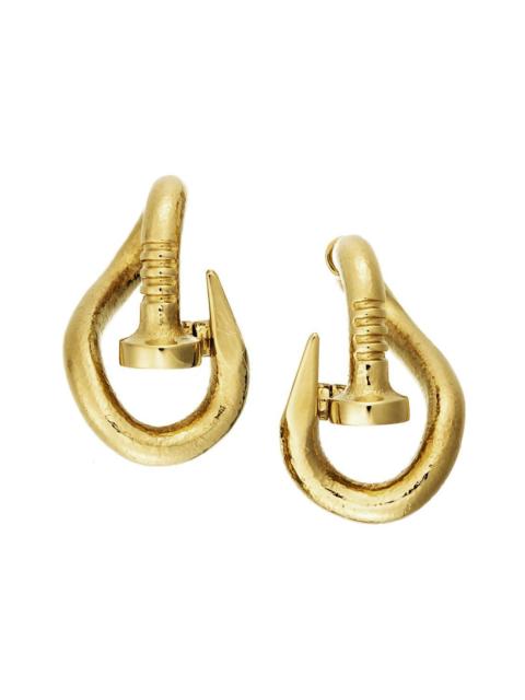 DAVID WEBB Hammered Bent Nail Earrings