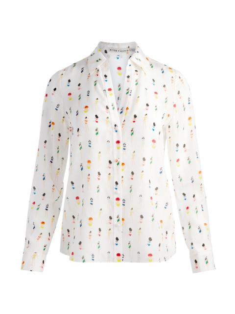 Alice + Olivia ELOISE BUTTON DOWN BLOUSE