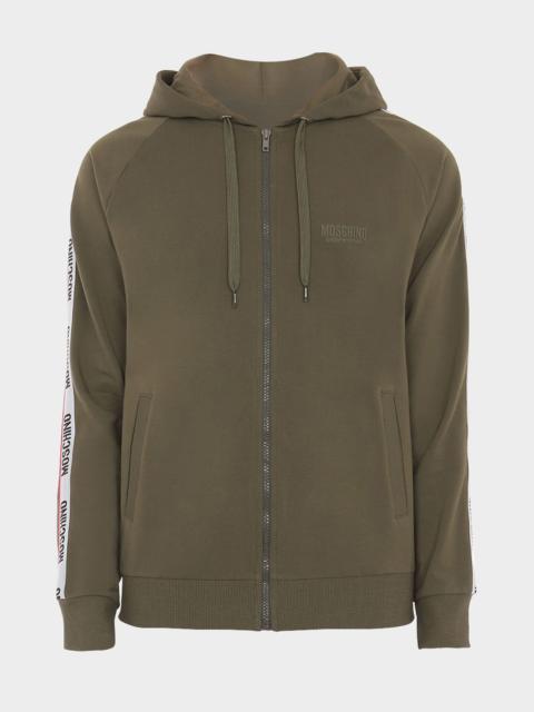 Moschino Men's Logo-Tape Raglan Zip Hoodie