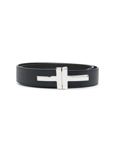 TOM FORD logo-buckle leather belt