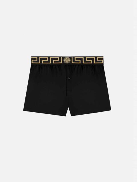 VERSACE Greca Border Silk Pyjama Shorts