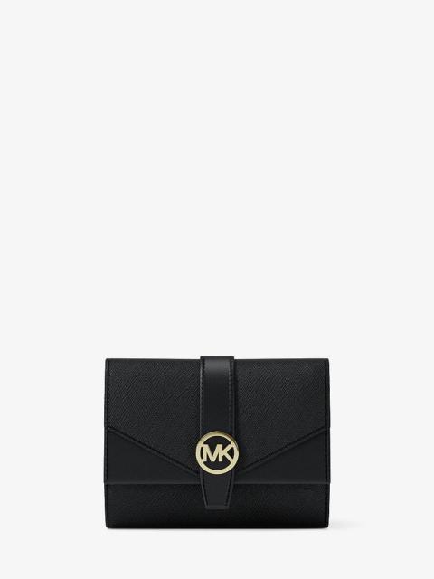 MICHAEL KORS Greenwich Medium Saffiano Leather Trifold Wallet
