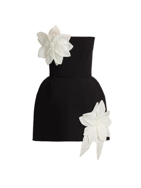 BRONX BANCO Women's Maraya Jasmine Floral-Appliqué Fit & Flare Minidress - Black White
