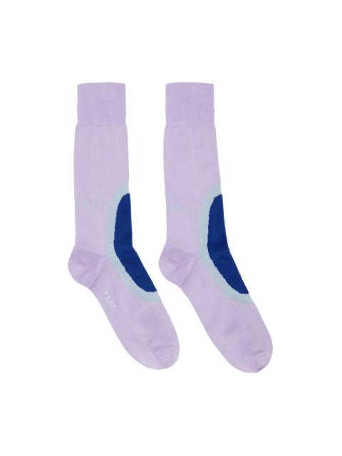 Purple Colorblocked Socks