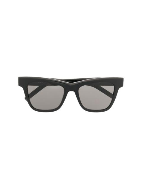 SAINT LAURENT logo-plaque square-frame sunglasses