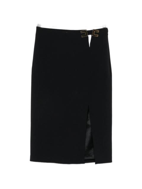ELISABETTA FRANCHI Elisabetta Franchi Logo-embellishment Side-slit Midi Skirt