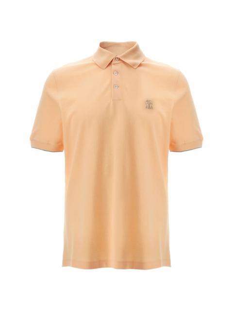 logo-embroidery piqué polo shirt
