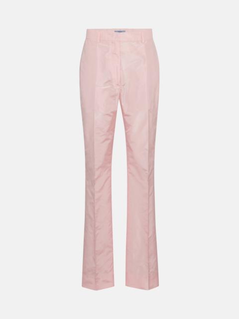 Prada High-rise straight silk taffeta pants