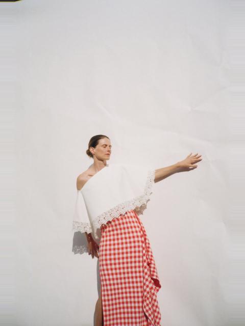 A.W.A.K.E. MODE LACE TRIMMED BIG COLLAR TOP OFF WHITE