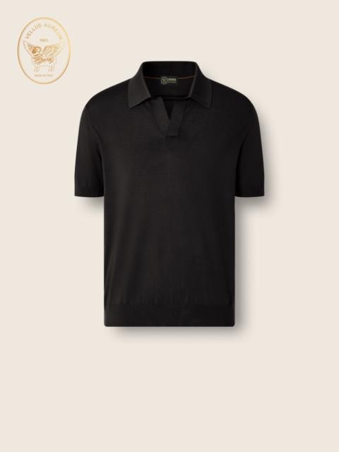 ZEGNA BLACK VELLUS AUREUM POLO SHIRT