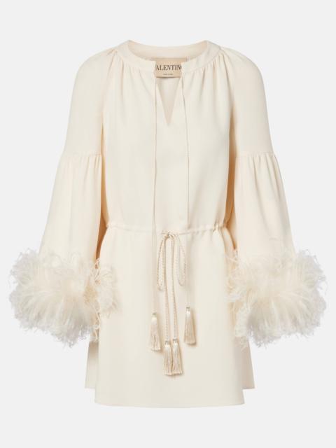 Valentino Cady Couture feather-trimmed tunic