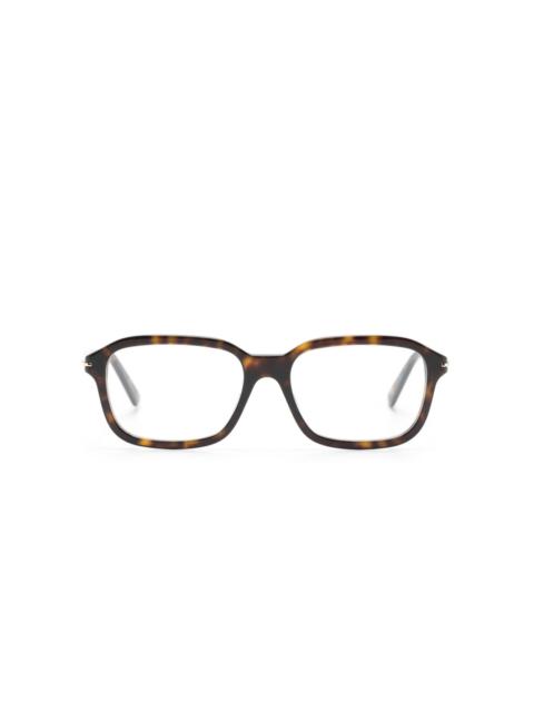 tortoiseshell-effect rectangle-frame glasses