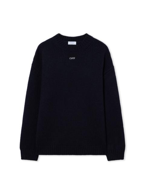 Off-White Maxi Arrow Embroidered Knit Crewneck