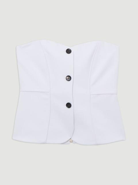 KAREN MILLEN Tailored Contrast Tipped Stitch Detail Bandeau Waistcoat