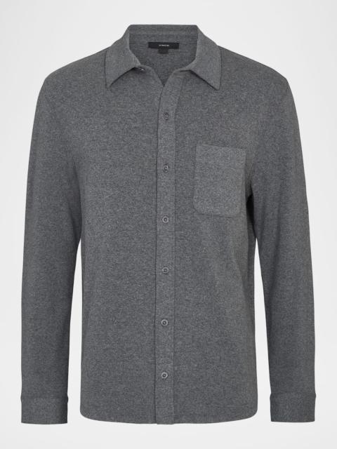 Vince Men's Knit Cotton-Blend Button-Down Shirt