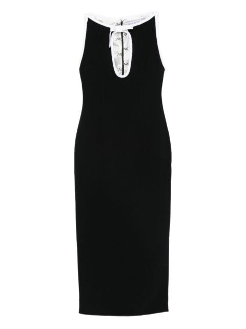 ROWEN ROSE keyhole-neck sleeveless midi dress