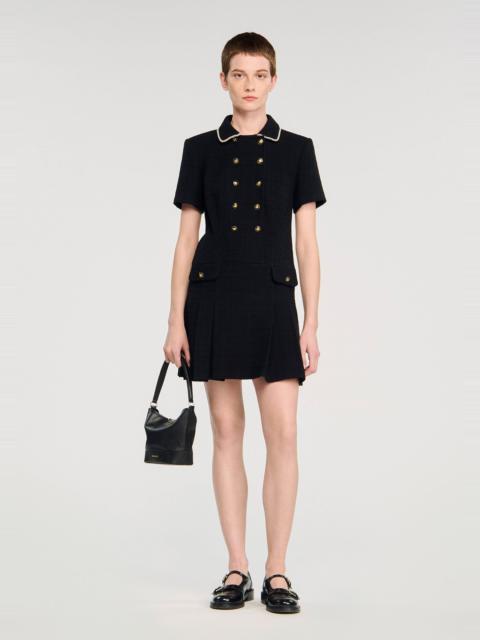 Sandro MINI BUTTONED TWEED DRESS