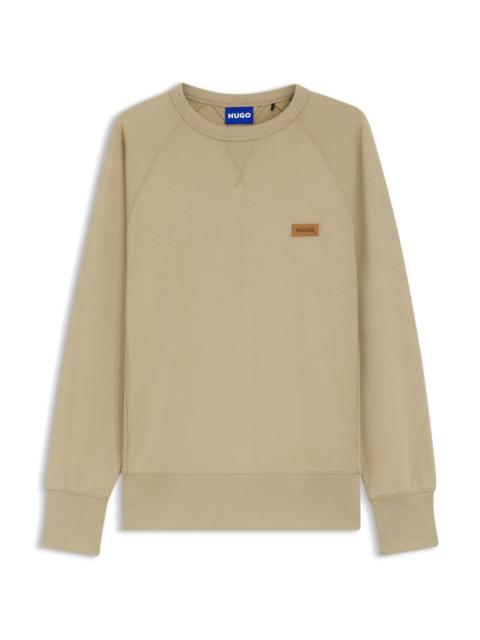HUGO COTTON-TERRY SWEATSHIRT WITH LOGO BADGE