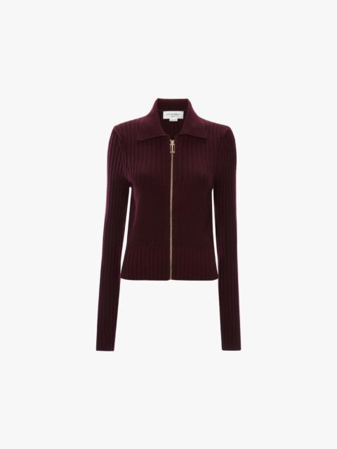 Victoria Beckham Zip Jumper In Acai