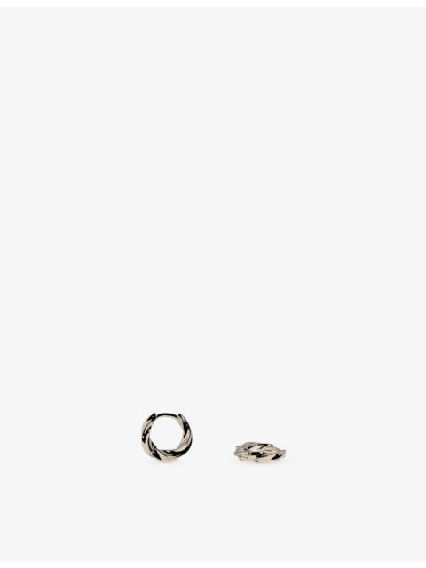 ASTRID & MIYU Cosmic Rhodium Plated Brass Twist Huggies