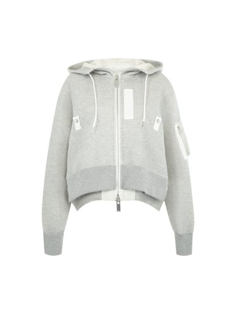 sacai SPONGE SWEAT X NYLON TWILL HOODIE