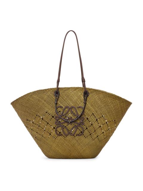 Loewe Large Anagram Basket bag in iraca palm and calfskin