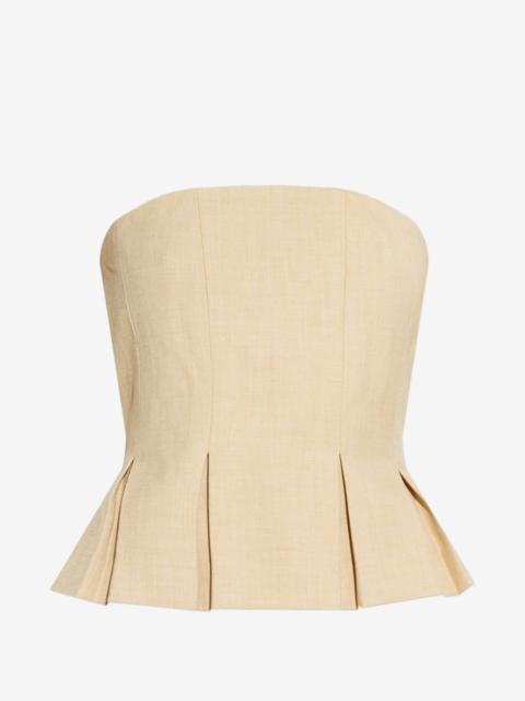 GESTUZ peplum strapless top
