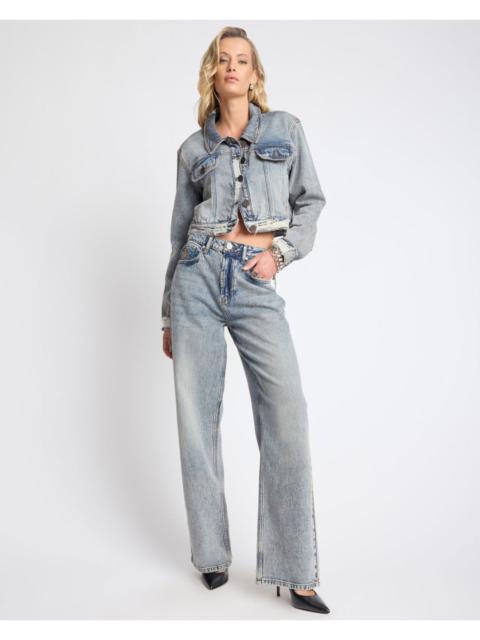 ONE TEASPOON Icon High Waist Straight Leg Denim Jeans - Cloud Blue
