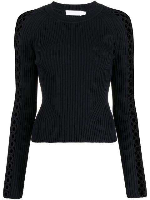 SIMKHAI ribbed-knit cut-out jumper