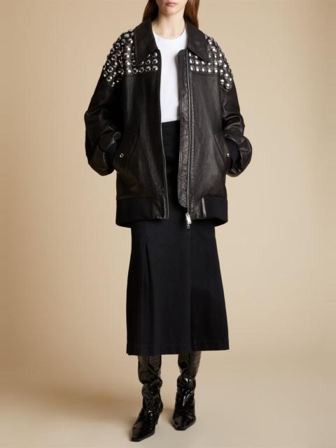 KHAITE The Ziggy Jacket in Black Leather with Studs