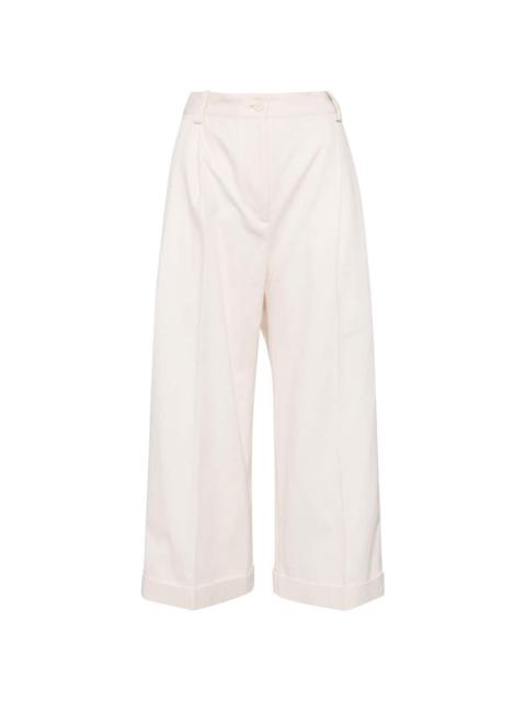 Maison Kitsuné pleated rolled-hem trousers