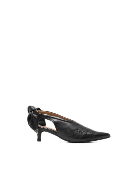 TOGA PULLA bow-detail embroidered pumps