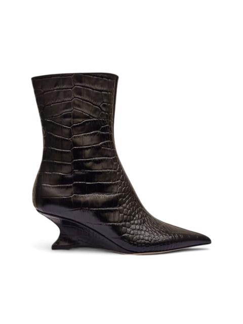 PARIS TEXAS Nina crocodile-effect sculpted boots