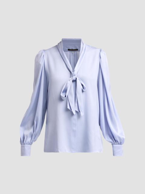 KOBI HALPERIN Women's Selena Stretch-Silk Tie-Front Blouse - Frost