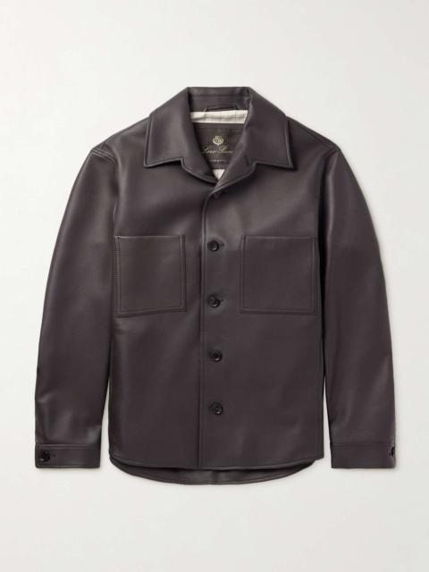 Loro Piana Evandro Full Grain Leather Overshirt