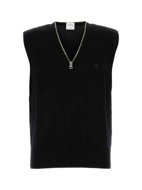 courrèges Black wool vest