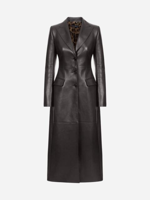 Dolce & Gabbana Single-breasted leather coat