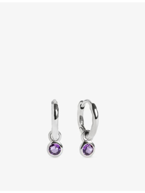 MONICA VINADER February Birthstone Sterling-Silver and Amethyst Huggie Earrings