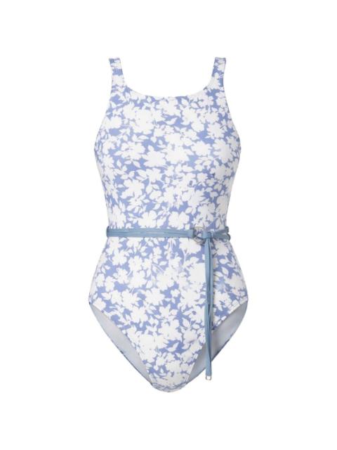 MICHAEL KORS floral-print ring-detail swimsuit