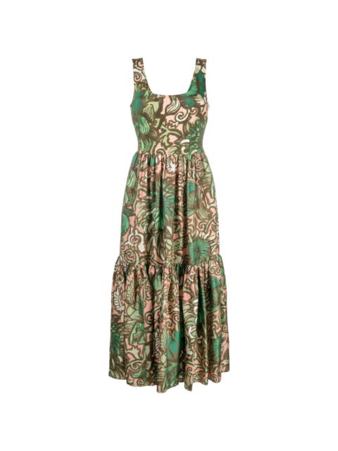 La DoubleJ Capri floral-print midi dress