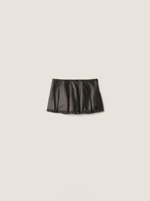 Miu Miu Pleated nappa leather skirt