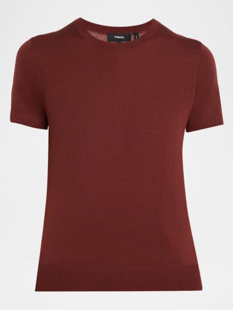 Theory Regal Merino Wool Short-Sleeve Crew T-Shirt