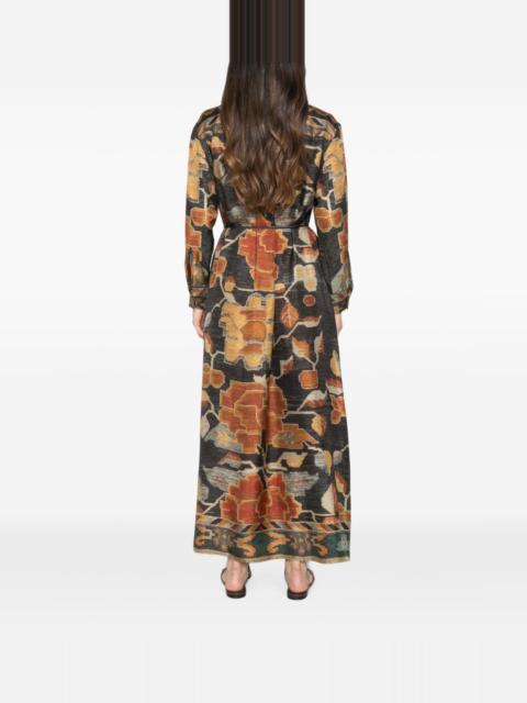 Pierre-Louis Mascia Printed silk long dress