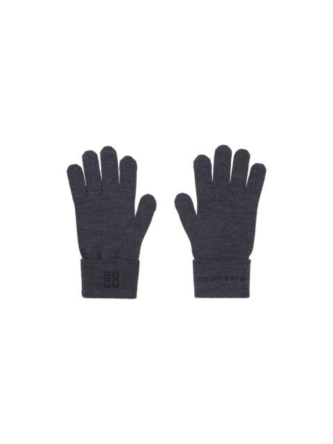 Givenchy Gray Logo Gloves