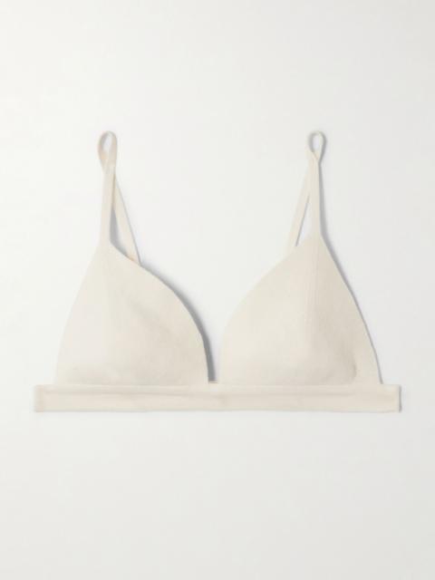 GABRIELA HEARST Chevier ribbed wool triangle bralette Ivory