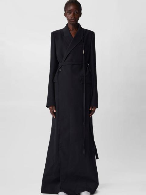 Ann Demeulemeester Eleni Long Wrap Coat Brushed Wool Light