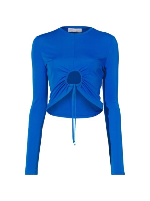 drawstring long-sleeved top