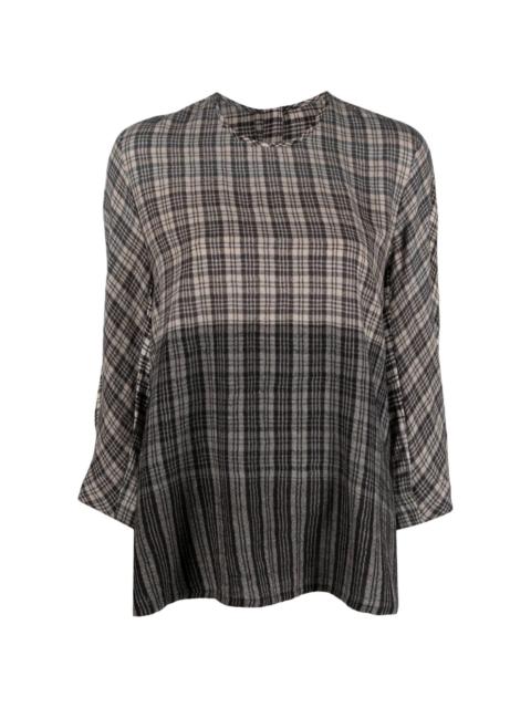 Cutter check-pattern blouse