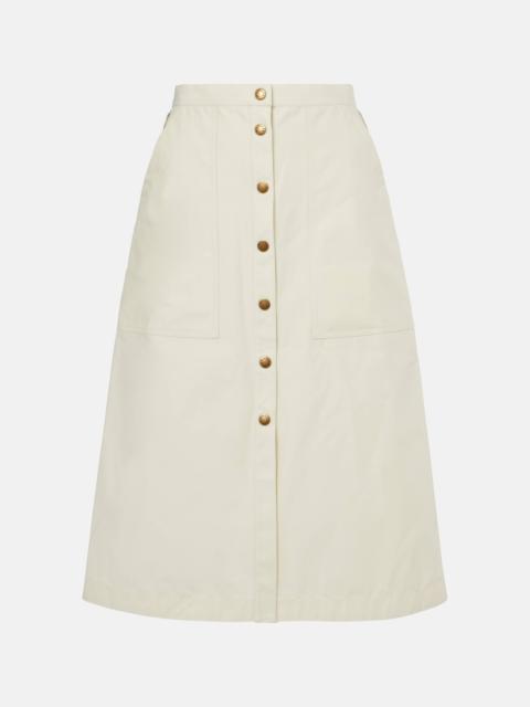 Moncler Cotton-blend twill midi skirt