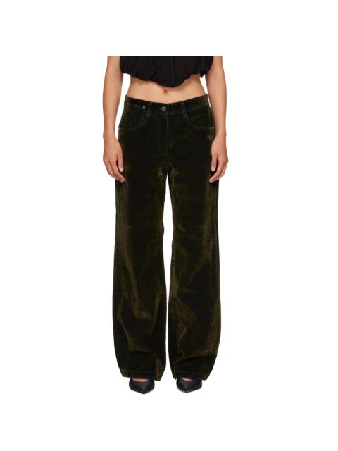 OPEN YY Khaki Velvet Denim Curved Jeans